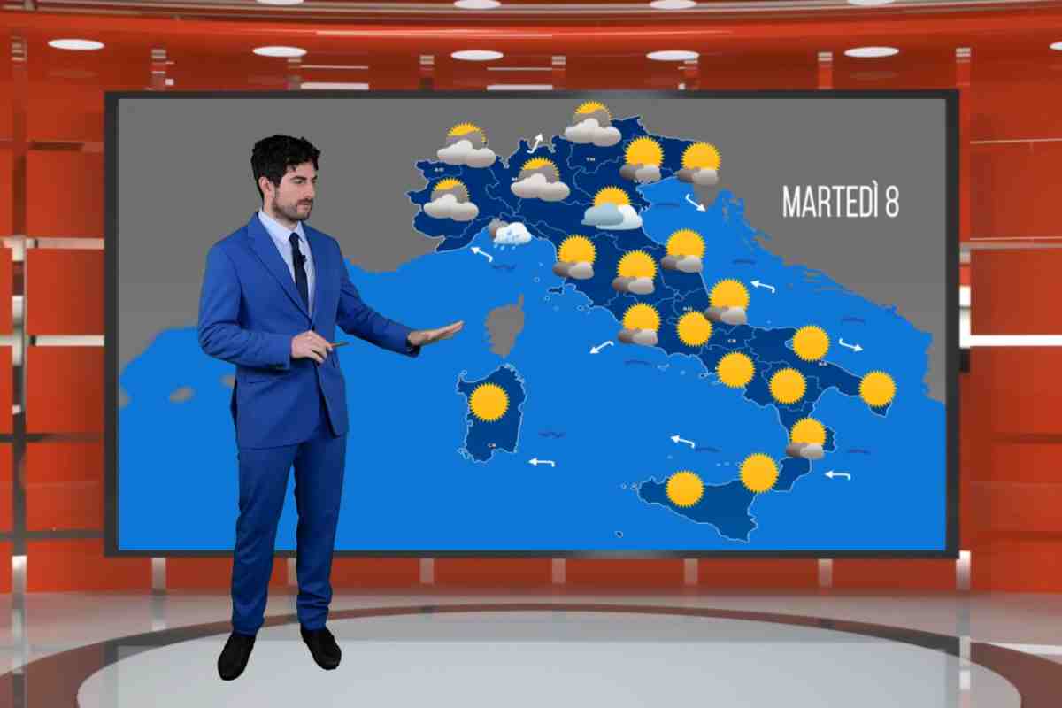 Un meteorologo illustra la situazione